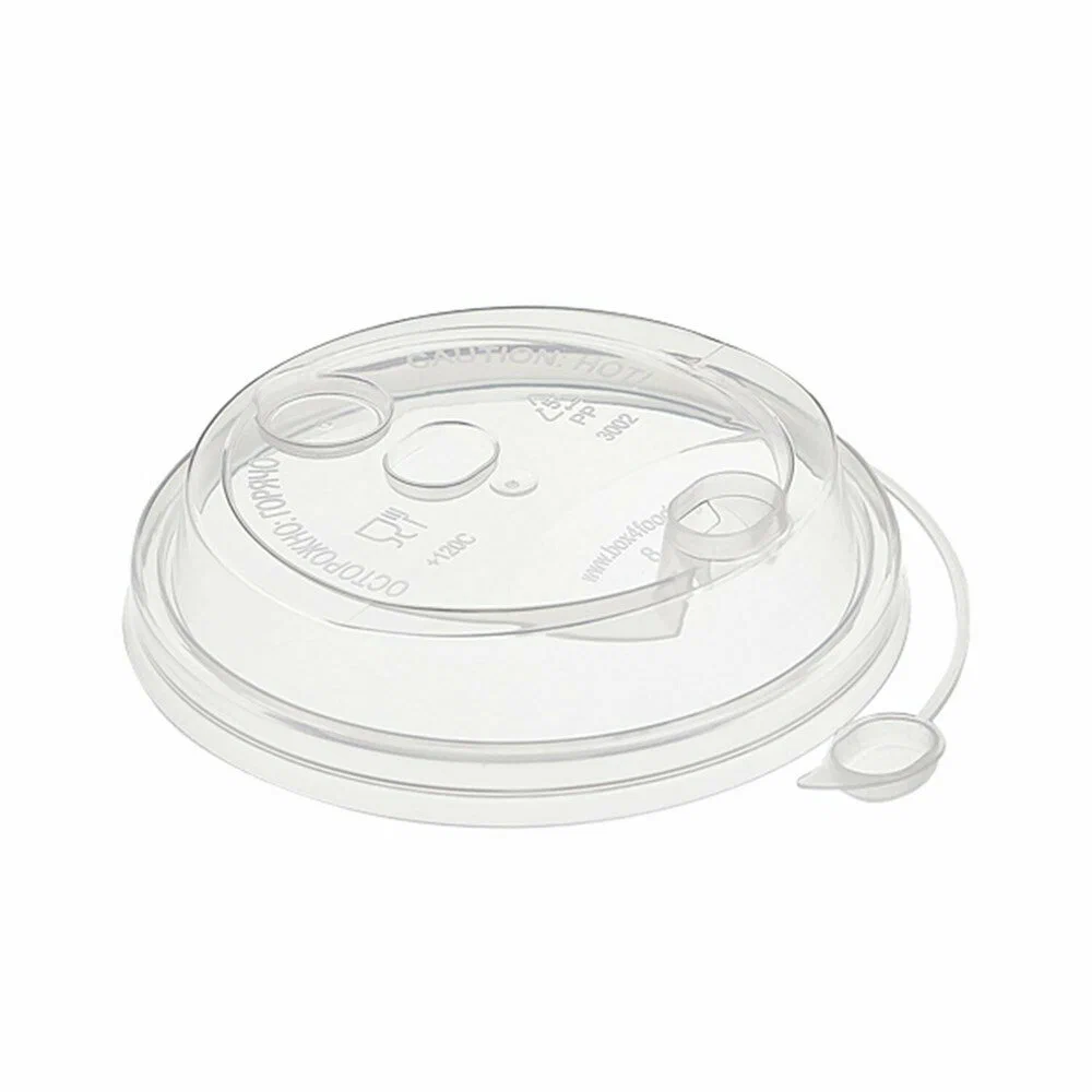 Крышка d-90 мм одноразовая для стакана 300-400 мл, с питейником прозрачная