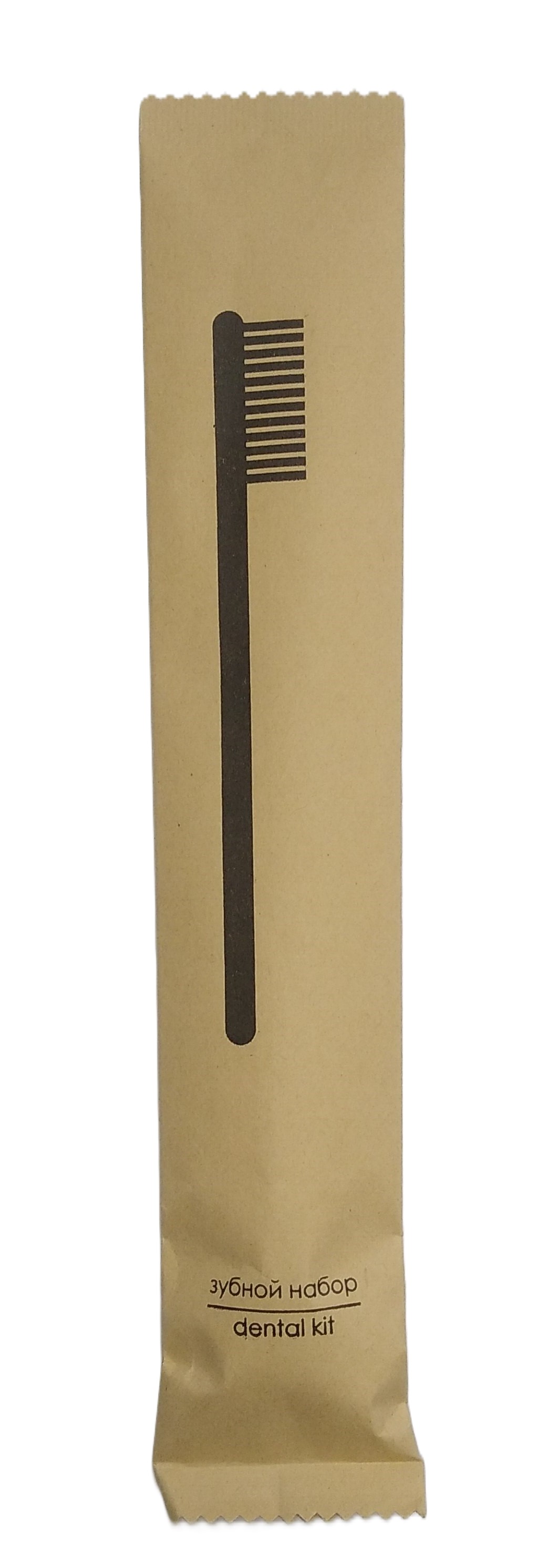 Одноразовый зубной набор - щётка+паста(3гр.) с зубной нитью в крафт упаковке