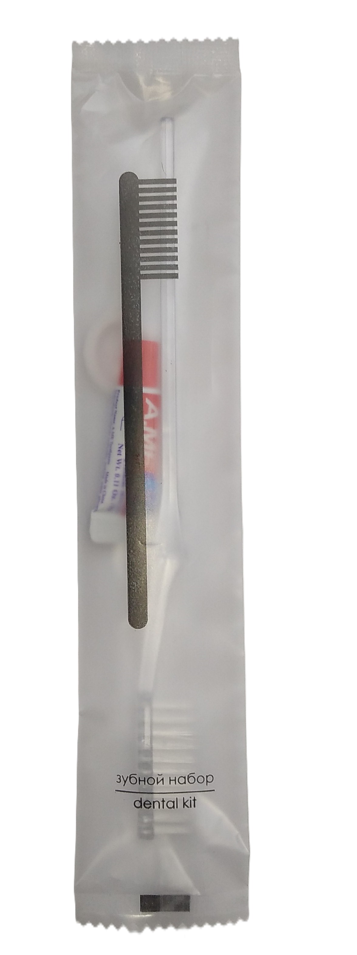 Одноразовый зубной набор - щётка+паста(3гр.) с зубной нитью в вакуумной упаковке