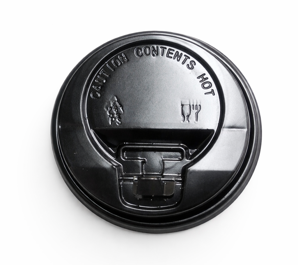 Крышка d-80 мм для стакана 200-250мл черная с отрывным питейником