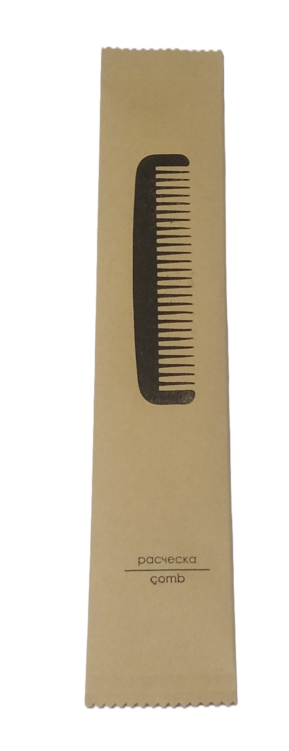 Одноразовая расческа в крафт-упаковке