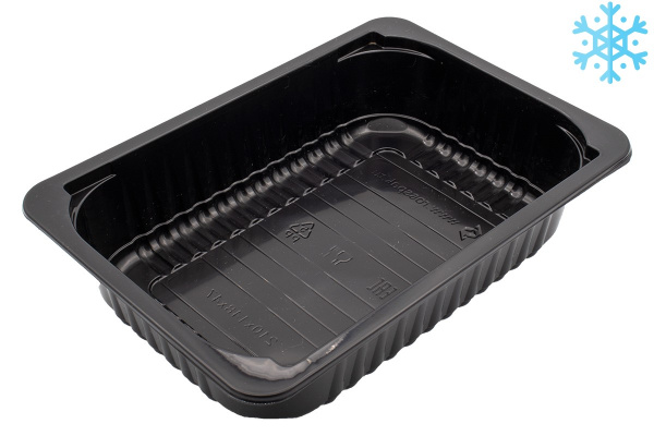 Лоток под запайку 210х148х47 мм для заморозки, черный, ПП 280/кор
