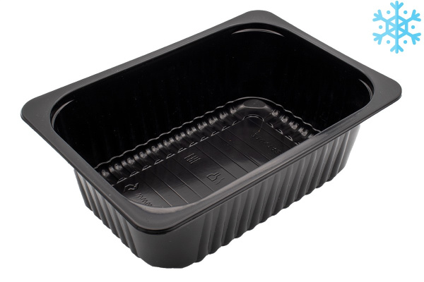 Лоток под запайку 210х148х70 мм для заморозки, черный ПП 240/кор