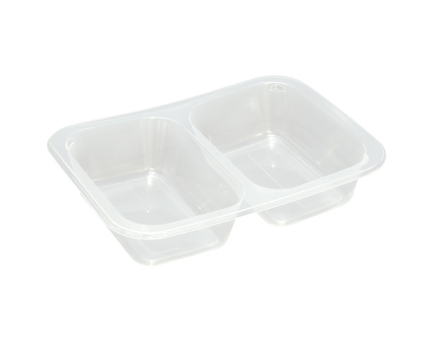 Лоток под запайку прозрачный гладкий 2-секц. 50/50 187х137х36 мм 340/кор