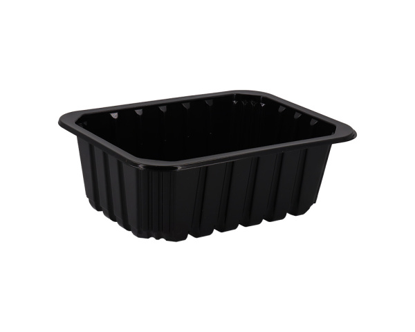 Лоток под запайку с ребрами черный 187х137х63 мм 300/кор