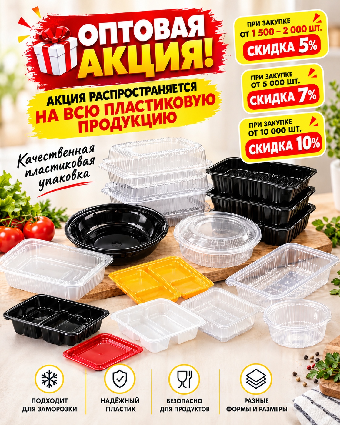 ОПТОВАЯ АКЦИЯ на всю пластиковую посуду